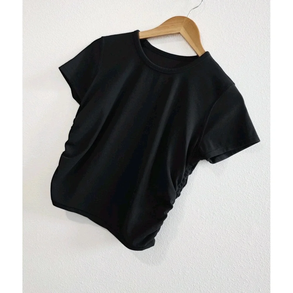 Lululemon All It Takes Nulu Short Sleeve Top Tee Stretch Women's Size 8 Black